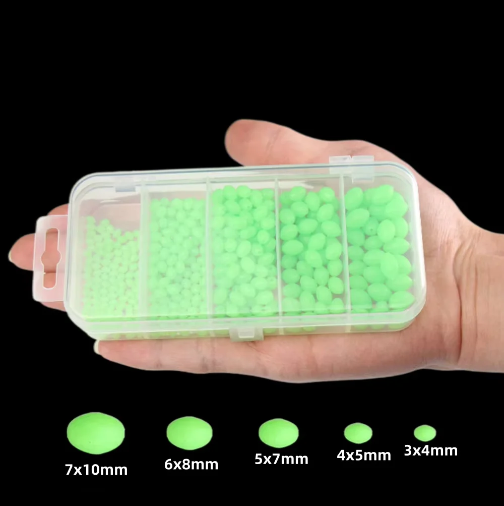Fishing Lure Soft Plastic - 375 sztuk/zestaw Nocne Świecące Koraliki Wędkarskie